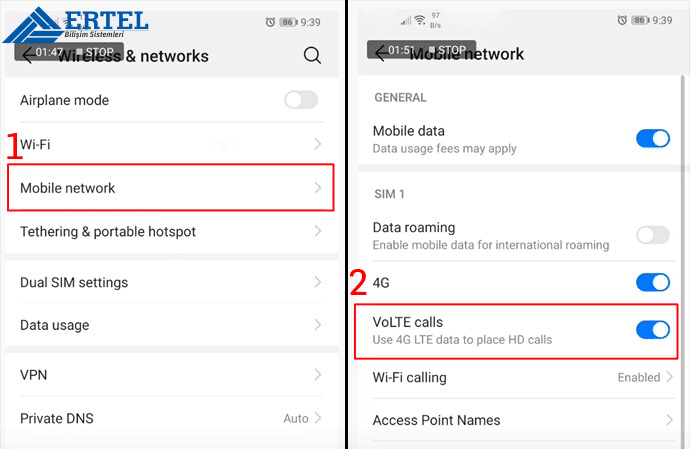 huawei volte ertel bilisim