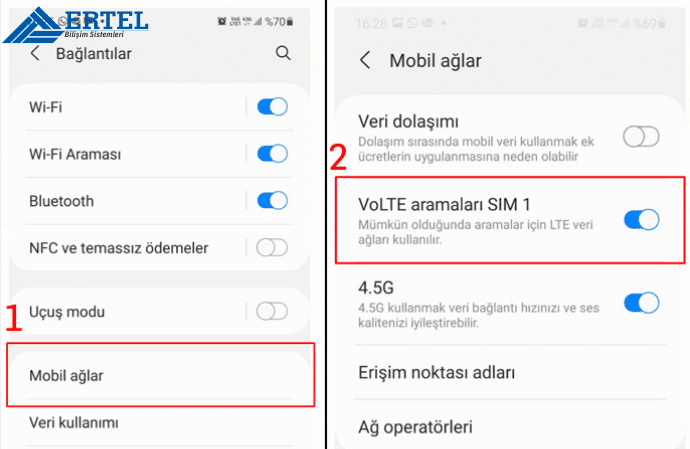 samsung volte ertel bilisim