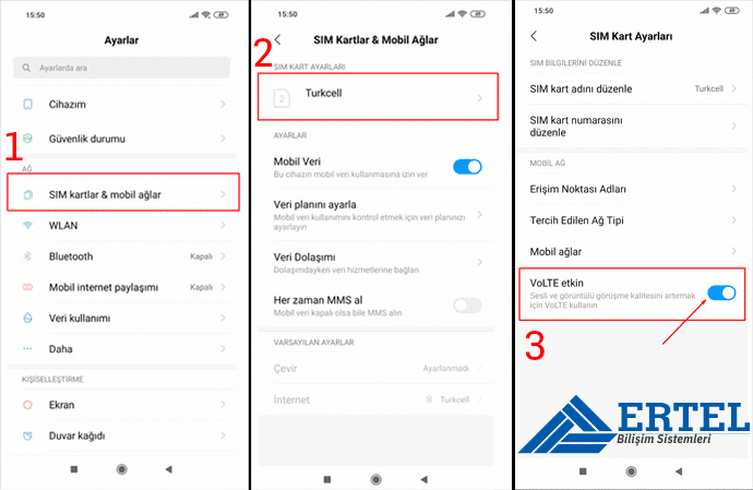xiaomi volte ertel bilisim