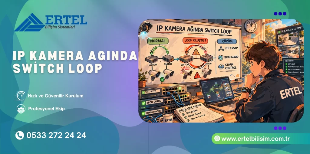 IP Kamera Ağında Switch Loop: STP/RSTP, BPDU Guard ve Storm Control